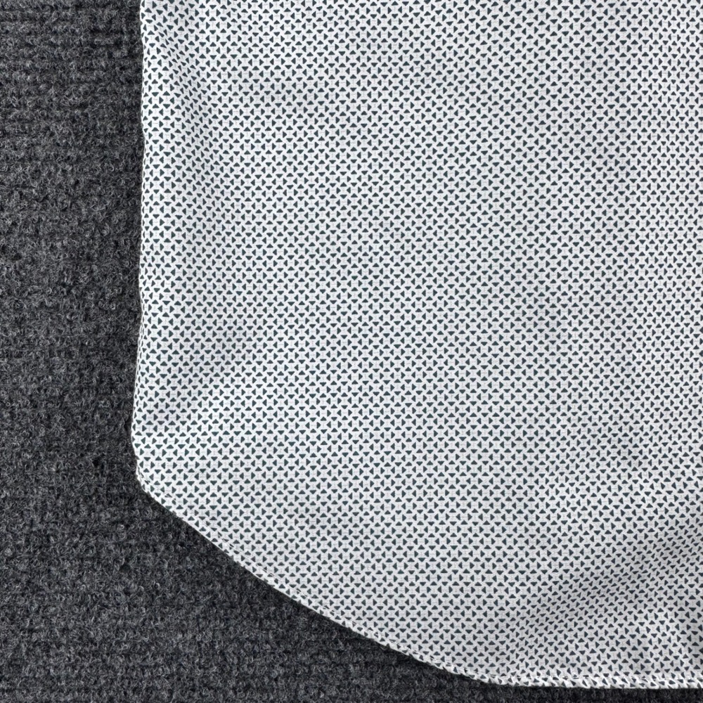 Banana Republic Button Down Mens L Large Tall Grey Geometric Non-Iron Slim Fit - Picture 9 of 14